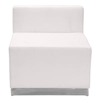 Flash Furniture – Chaise en cuir souple de la collection Alon ZB803CHWH, blanc-Chaise modulaire