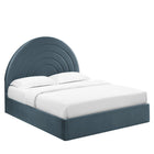 Modway Solana Arched Performance Velvet Full Platform Bed - Cadet Blue-Assembly Required
