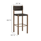 Modway Parkland Outdoor Patio Rattan and Aluminum Bar Stools - Walnut - Set of 2-Synthetic Rattan Backrest and Seat