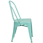 31.5'' Square Mint Green Metal Indoor-Outdoor Table Set with 4 Stack Chairs [ET-CT002-4-30-MINT-GG]-4
