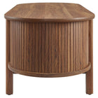 Modway Cadence Coffee Table - Walnut-Adjustable Non-Marking Foot Glides