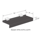 Azar Displays Deluxe Acrylic Shoe Shelf for Slatwall - 10" W x 1.25" H x 4" D - Smoke Grey - 10 Pack-5