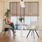 Homy Casa Swivel Office Reception Chairs - Beige Fabric - 2 Pack-Adjustable anti-slip foot caps for floor protection and balance.