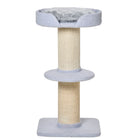 PawHut - Arbre à chat avec poteau à griffer en sisal, coussin de lit, bleu clair-Le design à plusieurs niveaux satisfait le désir de grimper de votre animal 