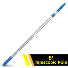 Gritt Commercial 6' Telescopic Pole - Aluminum, Adjustable - 3.5 - 6' length - 12 Pack-Pole Connection: Click / Lock, Tapered End, and Threaded End