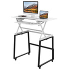 Rocelco 46" Deluxe Adjustable Height Desk Riser and Floor Stand Bundle - White/Black-WE'VE GOT YOUR BACK: Our product comes with a MANUFACTURER LIMITED 1 YEAR WARRANTY as well as a customer service and tech support team that is always ready to help