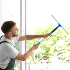 Gritt Commercial Window Washing Kit - 18" Swivel Window Squeegee - 20" Pole Handle-Lightweight plastic construction minimizes user fatigue