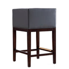 Manhattan Comfort - Kingsley tabouret de comptoir 21" style milieu du siècle moderne, revêtement en similicuir gris et noyer foncé-Hauteur du siège : "