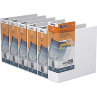 QuickFit View Binder - D Ring - 3" - White - 6 Pack (87050-06)-3 Ring Binder