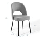 Modway Rouse Upholstered Fabric Dining Side Chair - Black/Light Grey-Soft Fabric Upholstery
