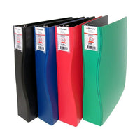 Duraply Commercial Poly Binder, Black, 2"D Ring, 4 Pack-Colour: Black