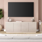 Hudson&Canal Tullis TV Stand for TV's up to 78" - Alder White-Constructed of sturdy MDF materials in a handcrafted alder white finish