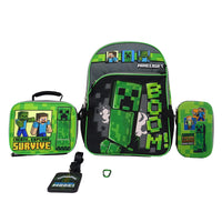 Bioworld Minecraft Youth Backpack 5-Piece Set-Officially Licensed: This Minecraft merchandise is 100% authentic, making it the perfect gift for fans and collectors