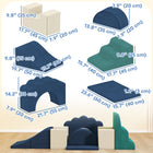 Qaba - Ensemble de jeux doux pour bébé, ensemble de blocs d’escalade en mousse - bleu marine - ensemble de 7-Housse amovible et lavable pour garder les blocs frais et faciles à nettoyer 