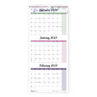 Blueline 2027 14-Month Passion 3-Month View Wall Calendar - 12-1/4" x 27"-14 Months, December to January