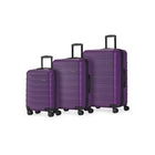 Swiss Mobility SEA 3-Piece Hardside Luggage Set - Purple-Double 360-degree spinner wheels for smooth & quiet rolling