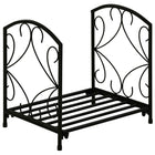 Outsunny - Porte-bûches extérieur- support à bûches en métal 16 po- noir-Quatre pieds surélèvent du sol, aidant à garder les bûches sèches et aérées 