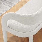 Modway Pinnacle Boucle Fabric Accent Bench - Ivory-Non-Marking Foot Pins