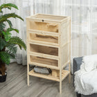 PawHut - 47,25 po H Cage pour hamster en bois de sapin-Le dessus et la porte avant à charnières peuvent être ouverts pour un nettoyage et un accès faciles