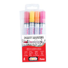 Pentel Paint Marker - Medium Point - 4PC Pack - Assorted Colours Red - Yellow - Orange - Pink-Bullet point paint marker with rich, vivid ink colour.