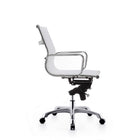 Plata Import Martha Office Chair Mesh Low Back Adjustable Height Metal Frame - White-Seat 17" W x 17 " D; Back: 19" H