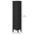 Kleankin Tall Bathroom Storage Cabinet with Adjustable Shelves - Black-Two alloy handle is stylish and convenient for opening the door