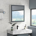 Kleankin Wall Mount Bathroom Mirror Cabinet with Two Doors - White-A 3-tier cabinet stores your beauty products and daily hygiene items