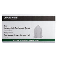 Coastwide Professional Garbage Bags - Extra Strong - 35" W x 50" L - Clear - 100 Pack-35" x 50"