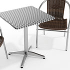 Flash Furniture – Table carrée de 23,5 po en aluminium avec 2 sièges en rotin, intérieur/extérieur (TLH24SQ020CHR2)-7