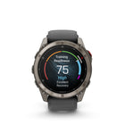 Garmin fēnix 8 Pro Multisport GPS Smartwatch - 51 mm - Titanium with Graphite/Black Silicone Band-LTE CONNECTIVITY - Going for a run? Taking a swim? Leave your phone behind, and use your watch’s LTE connection to exchange messages and make voice calls — plus let friends follow along with LiveTrack location sharing and location check-ins. Even get access to weather conditions and forecasts.
