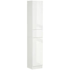 Kleankin Tall Bathroom Storage Cabinet with Doors and Drawer - High Gloss White-Compact and tall cabinet, great for narrow spaces