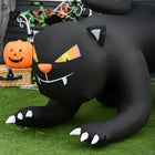 HOMCOM 6' Lit Inflatable Crouching Black Cat Halloween Yard Decoration-Comes with all necessary hardware and accessories