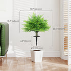 HOMCOM 23.6" Artificial UV-Resistant Boston Ferns - Green-Measures 15.7" Dia. in size and 23.6" Dia. in height, creating a full appearance 