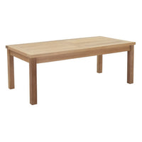 Modway Marina Outdoor Patio Teak Rectangle Coffee Table - Natural-Solid teak wood construction