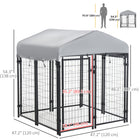 PawHut - Chenil pour chien d’extérieur en fil soudé avec toit 4 pi L x 4 pi l x 4,5 pi H-Connectez plusieurs chenils ensemble sans pièces ou panneaux supplémentaires 