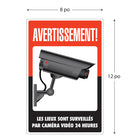 Cosco Surveillance Indoor/Outdoor Security Sign for Doors/Walls - French Text-Suitable for indoor and outdoor use, this sign can be displayed on doors, walls, or entryways