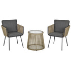 Outsunny - Ensemble de mobilier de patio en rotin 3 pièces avec table basse et coussins - gris-Ensemble de trois pièces, comprend deux chaises et une table assortie 
