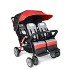 Gaggle Compass Quad 4-Passenger Stroller - Red-Striking the perfect balance of strength and mobility, the Sport strollers are constructed of durable tubing that is lightweight for easy maneuverability