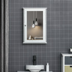 Kleankin Wall Mount Bathroom Mirror Cabinet with Shelves - White-Mirror outside for better preparation for morning makeup or shaving 