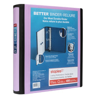 Staples Better Binder - 1-1/2" - Lilac-Longer lasting, easier to use