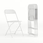 Flash Furniture – Chaise pliante Hercules en plastique de qualité supérieure d’une capacité de 800 lb, blanc, 4/pqt-Sans accoudoirs