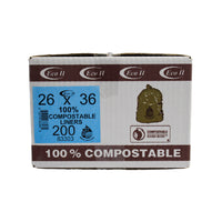 ECO II 100% Compostable Industrial Bags - 26" x 36" - Frosted - 200 Pack-26" x 36"