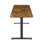 Work Zone Serrano 60" Height Adjustable Sit Stand Desk - Burnt Umber-Sturdy cold rolled steel frame construction creates solid base platform