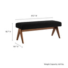 Modway Lyra 47" Boucle Upholstered Bench - Black-47 Inches
