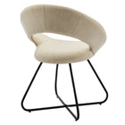 Modway Nouvelle Upholstered Fabric Dining Chair - Black/Beige - 2 Pack-Chair Weight Capacity: 331 lbs.