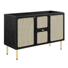 Modway - Chaucer 48" Meuble de salle de bain à double lavabo - Noir noir-Double bassin en céramique