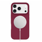 Blu Element Silicone Compatible with MagSafe Case for iPhone 17 Pro - Cranberry-Raised Edges to protect the camera and screen