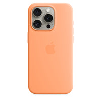 Apple Silicone Case with MagSafe for iPhone 15 Pro - Orange Sorbet-Model Compatibility: Apple iPhone 15 Pro