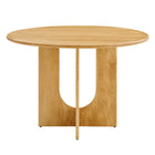 Modway Rivian Round 48" Wood Dining Table - Oak-Assembly Required