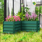 Outsunny - Bac de jardin surélevé en acier galvanisé en forme de L 45 po x 45 po x 17 po - vert-Retient la chaleur du sol pour un développement optimal des racines 